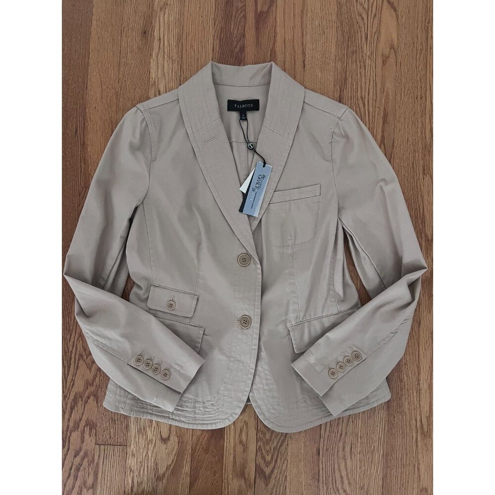 Talbots The Grace Fit Tan/Beige Blazer Jacket NWT